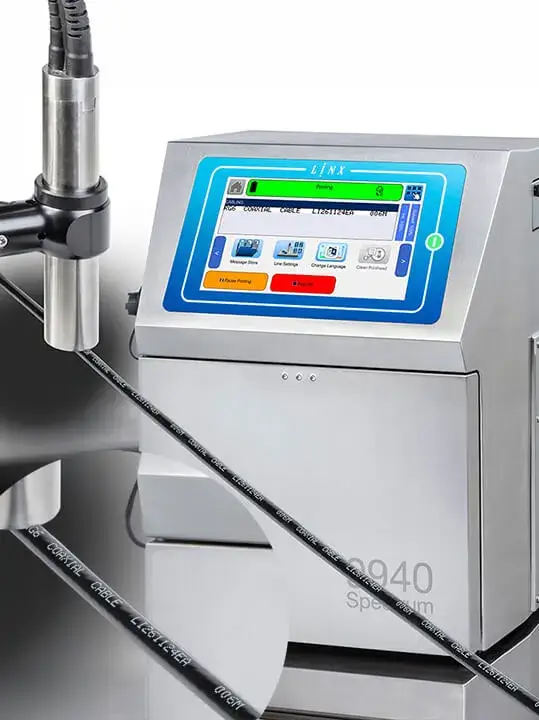 Impressora Industrial Linx 9940 Spectrum, impressão em fios e cabos